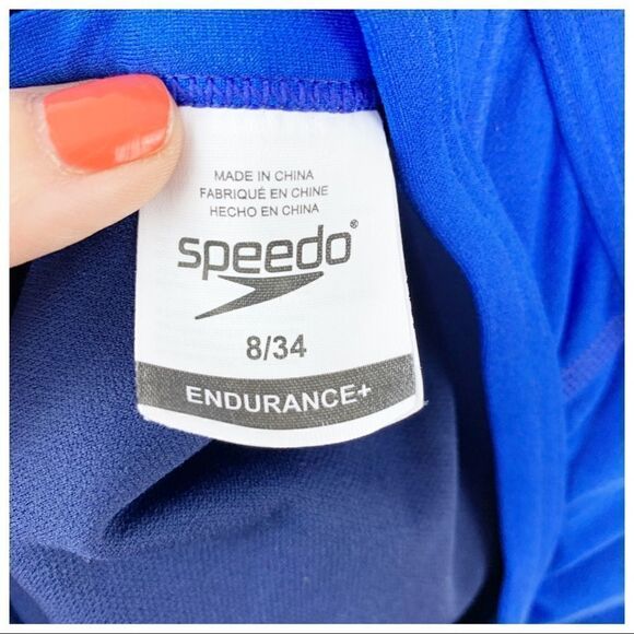 Speedo Endurance Blue One-Piece Bathing Suit 8/34 - Picture 8 of 11